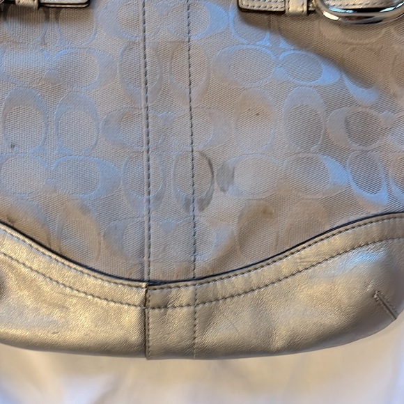 COACH Grey and Silver Shoulder Crossbody Purse Medium Sized - Picture 2 of 9